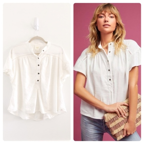 Anthropologie Tops - Anthropologie Maeve Sylvan Ruffle Sleeve Top